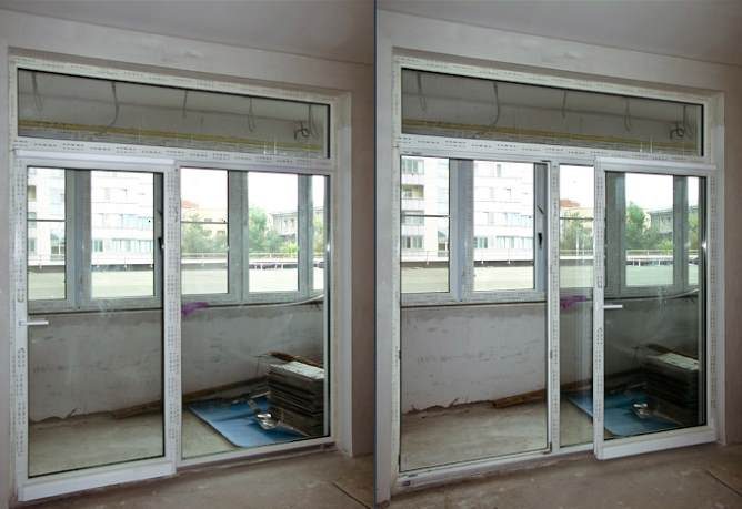 Стеклянная балконная дверь