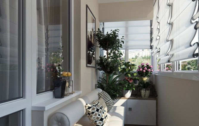 Зона отдыха на балконе